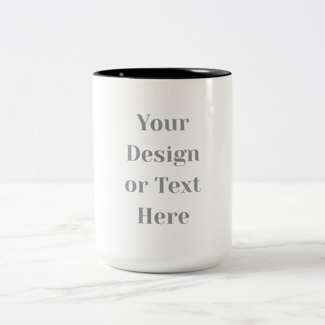 Customizable Your Design or Text Here Personalized Två-Tonad Mugg (Center)