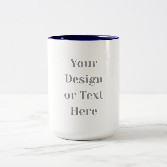 Customizable Your Design or Text Here Personalized Två-Tonad Mugg (Center)