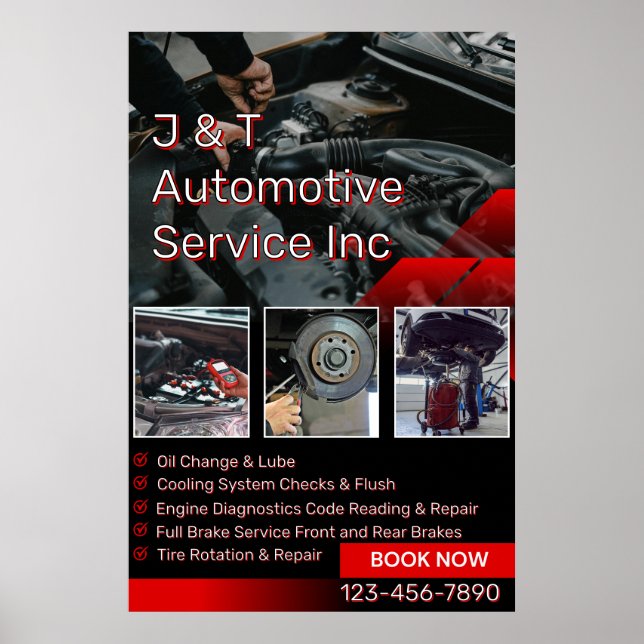 Customize Auto Repair Garage Service List With Log Poster (Framsidan)