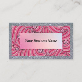 Customize Business Cards Gray & Pink Visitkort