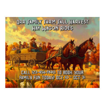 Customize Farm Fall Harvest Horse Drawn Wagon Ride