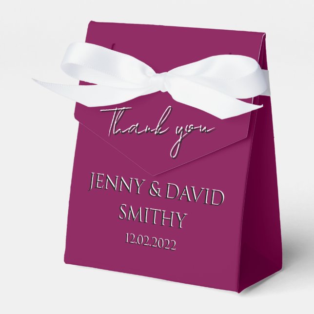 Customize Favor Box - Thank You (Wine) Presentaskar (Framsidan Sidan)