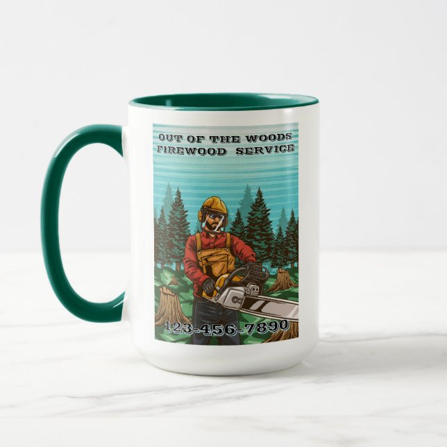 Customize Firewood Service Business Promotional Mugg (Vänster)