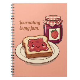 [Customize] is my jam - cute jam and toast cartoon Anteckningsbok