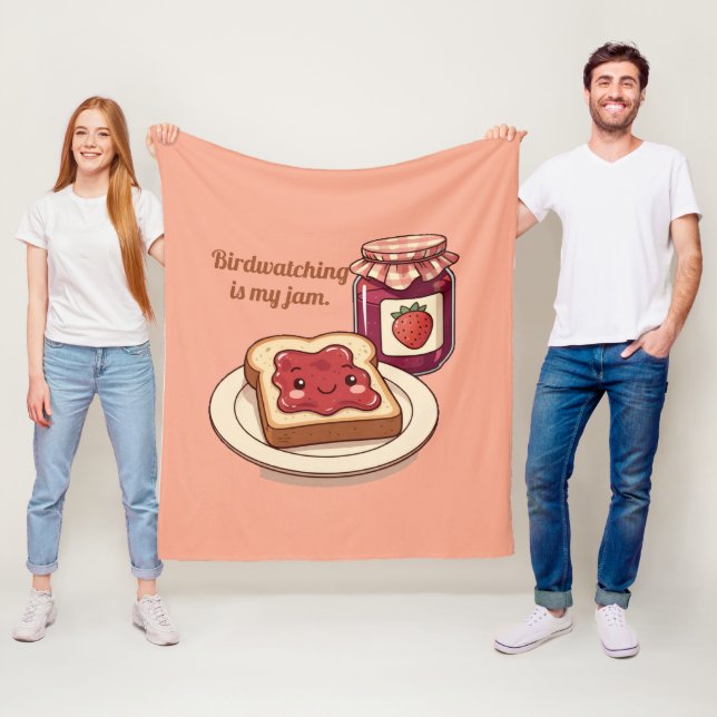 [Customize] is my jam - cute jam and toast cartoon Fleecefilt (På plats)