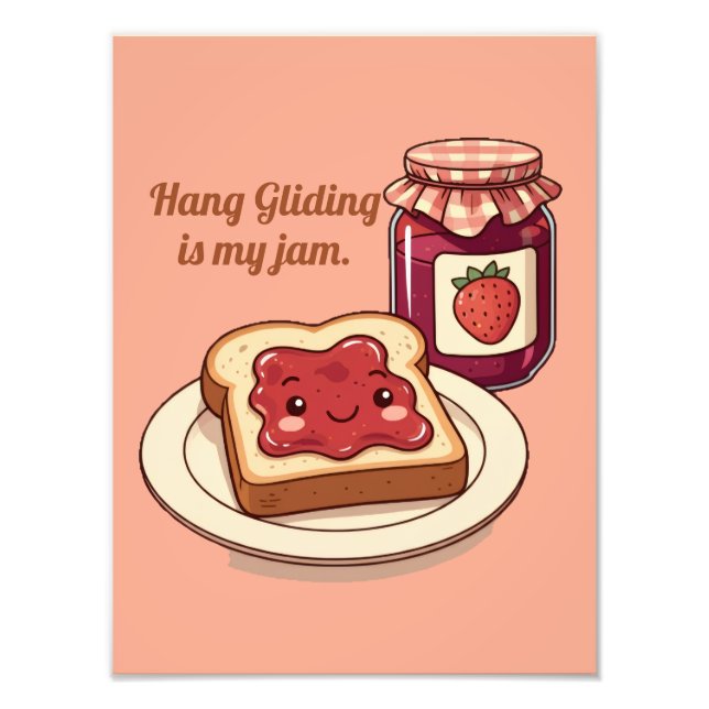 [Customize] is my jam - cute jam and toast cartoon Fototryck (Framsidan)