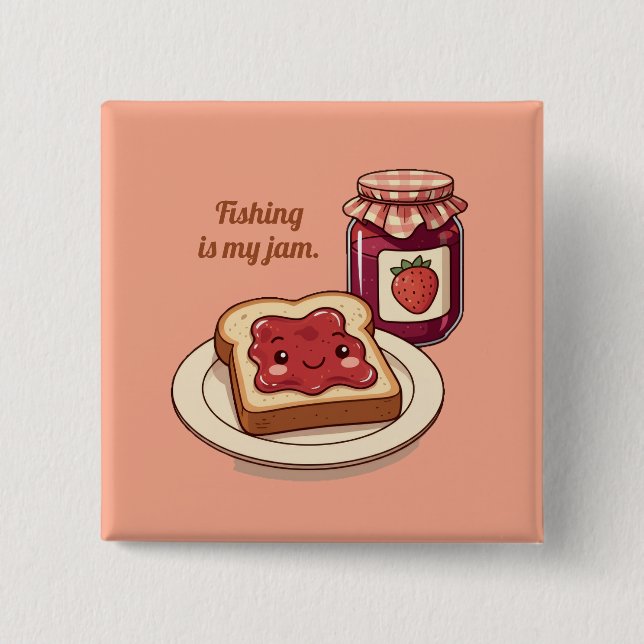 [Customize] is my jam - cute jam and toast cartoon Knapp (Framsida)