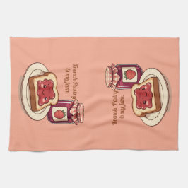 [Customize] is my jam - cute jam and toast cartoon Kökshandduk