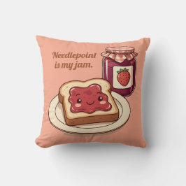 [Customize] is my jam - cute jam and toast cartoon Kudde