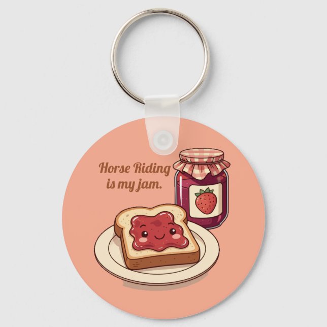 [Customize] is my jam - cute jam and toast cartoon Nyckelring (Framsida)