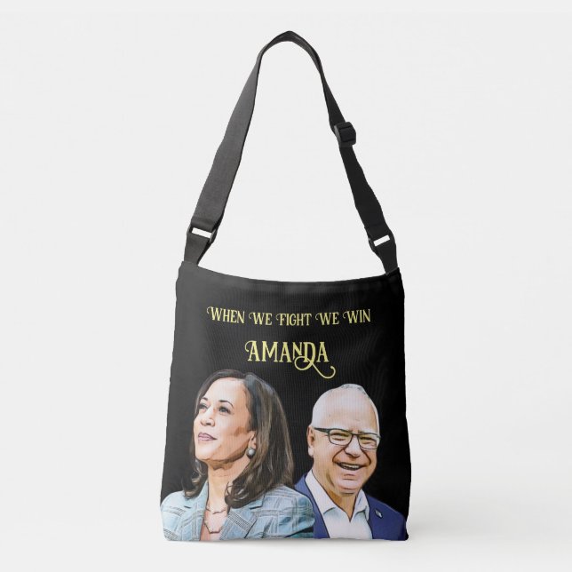 Customize Kamala Harris Tim Walz 2024 Tote Bag Axelväska (Framsida)