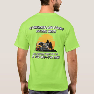 Customize Land Clearing Mulching Skid Stee Service T Shirt