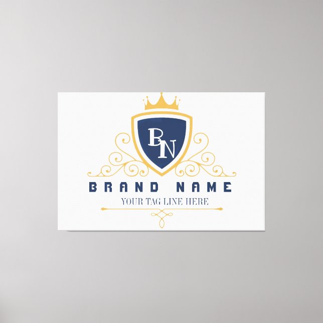 Customize Luxury hotel business or restaurant logo Canvastryck (Framsida)
