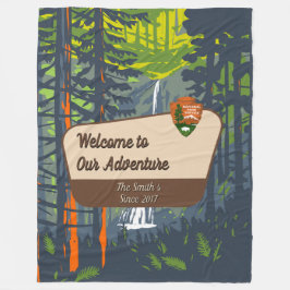 Customize Marymere Falls Family Camping Adventure Fleecefilt