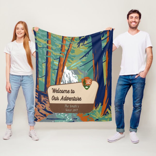 Customize Moran State Park Family Camping Adventur Fleecefilt (På plats)