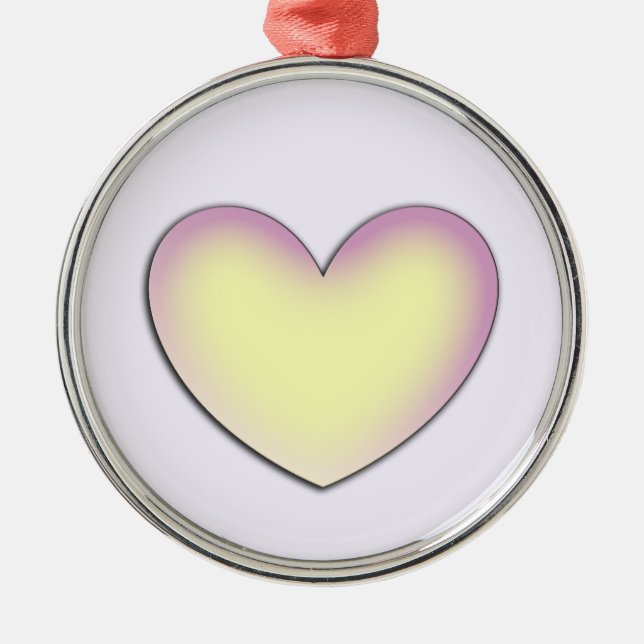 Customize Pastel Heart Julgransprydnad Metall (Framsidan)