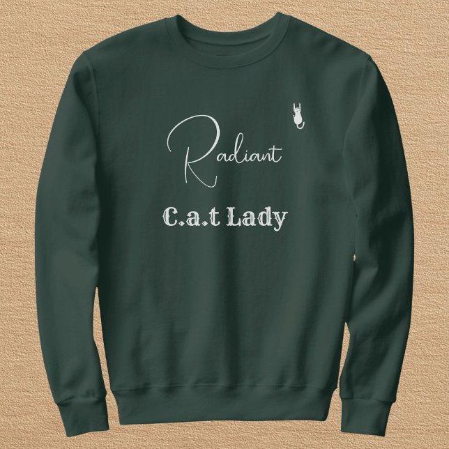 Customize Pet Lover Green And White Script Cat Mom T Shirt (Skapare uppladdad)