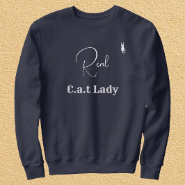 Customize Pet Lover Navy Blue White Script Cat Mom T Shirt