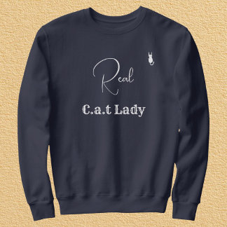 Customize Pet Lover Navy Blue White Script Cat Mom T Shirt