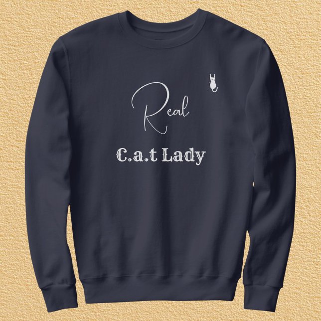 Customize Pet Lover Navy Blue White Script Cat Mom T Shirt (Skapare uppladdad)