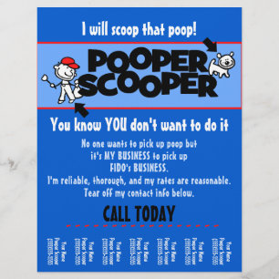 CUSTOMIZE Pooper Scooper business tear lakan flyga Reklamblad