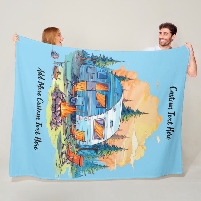 Customize Recreational Vehicle Camping Campfire Fleecefilt (På plats)