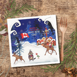 Customize Winter Napkin | Your Country & Greeting Pappersservett