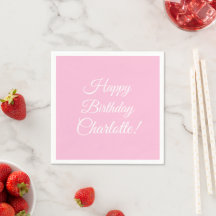 Customize with name, Happy Birthday, light pink