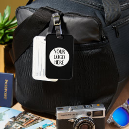 Customize Your Black White company logo Bagagebricka