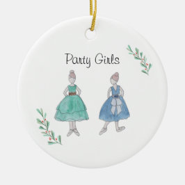 Customizeable Nutcracker Party Girls Keepsake Julgransprydnad Keramik