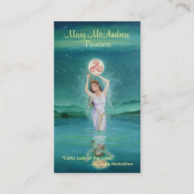 Customizeable visitkort/Celtic dam av sjön Visitkort (Framsida)