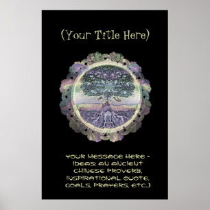 CustomizeABLEs - Livets träd i Golden Rainbow Poster