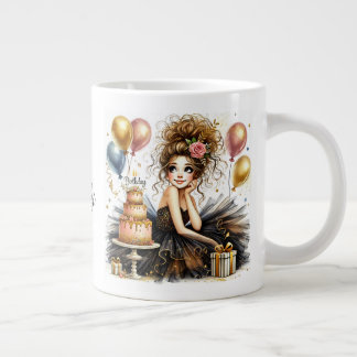 Customized Beautiful Birthday Girl Jumbo Mugg