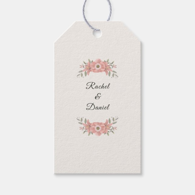 Customized Blush Garden Minimal Wedding Favor Presentetikett (Framsidan)