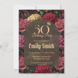 Customized Carnation Charm 5Th Birthday Inbjudningar