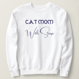 Customized Cat Mom Blue Script Funny Pet Lover T Shirt