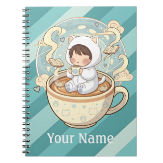 Customized Cat Notebook Journal for Student Writer Anteckningsbok