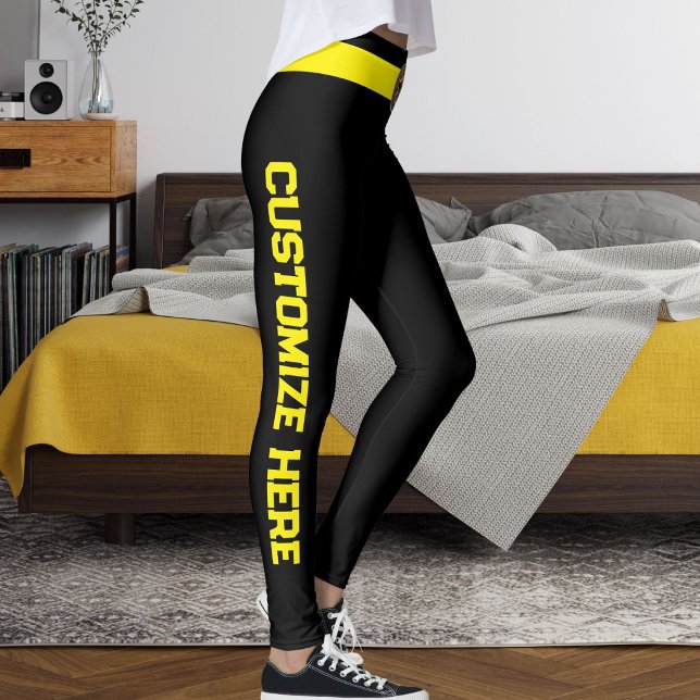 Customized Cat Pet Lover Black Yellow Custom Made Leggings (Skapare uppladdad)