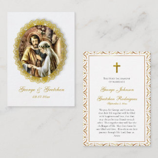 Customized Catholic Wedding Prayer Card Placeringskort