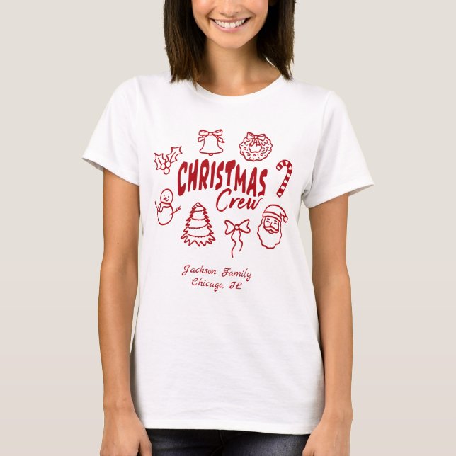 Customized Christmas Crew T Shirt (Framsida)