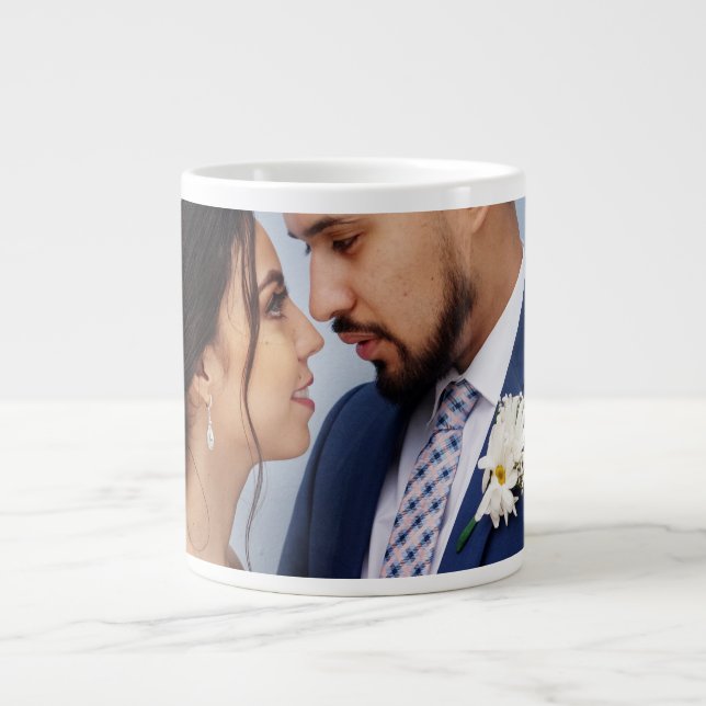 Customized Couple Wedding Photo Jumbo Mugg (Framsidan)