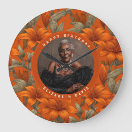 Customized Custom Lilies Flower Birthday Party Stor Klocka