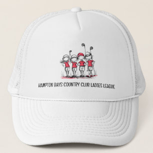 Customized Dam Golf League RED Hat - Klubb Namn Keps