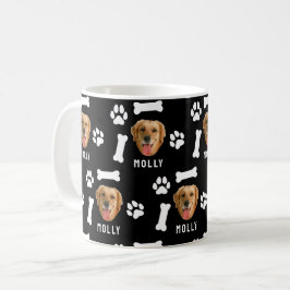 Customized Dog Pet Photo & Name Black Kaffemugg