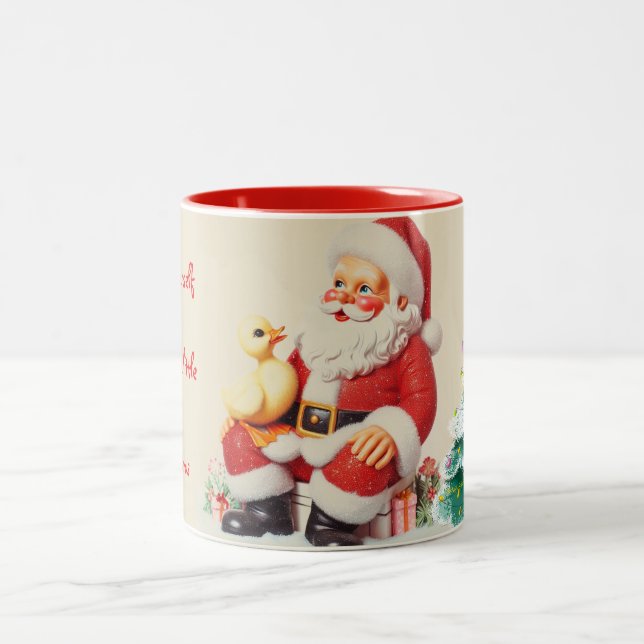 Customized Ducky Christmas Mug Två-Tonad Mugg (Center)