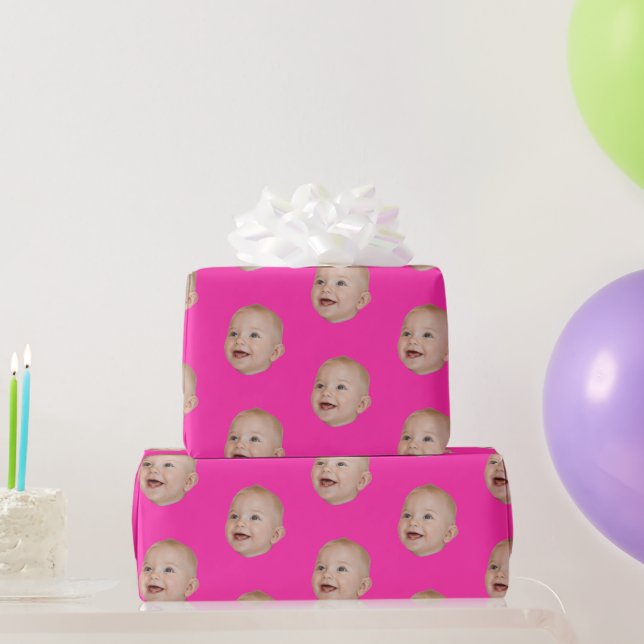 Customized Face 1st 10th 20th 30th Birthday Party Presentpapper (Festgåvor)
