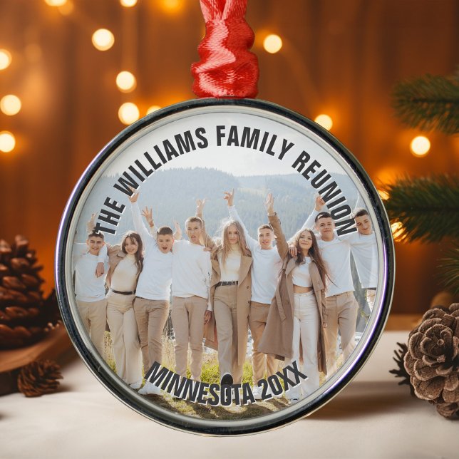 Customized Family Reunion Photo 2025 Christmas Julgransprydnad Metall (Skapare uppladdad)