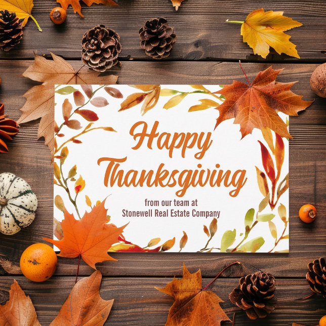 Customized Happy Thanksgiving Autumn Leaf Business Julkort (Skapare uppladdad)