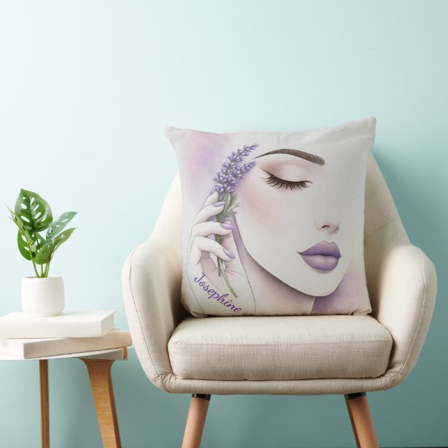 Customized Lavender Purple Woman Elegant Beauty  Kudde (Stol)