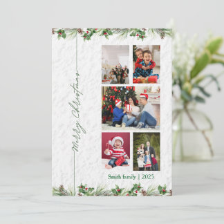 Customized Merry Christmas Photo Card Julkort